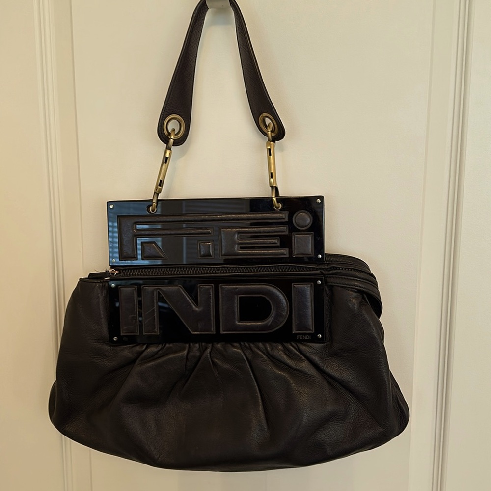Fendi Black Leather To You Convertible Shoulder Bag- Fair